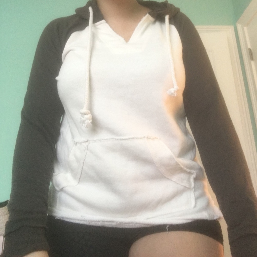 White and gray hoodie